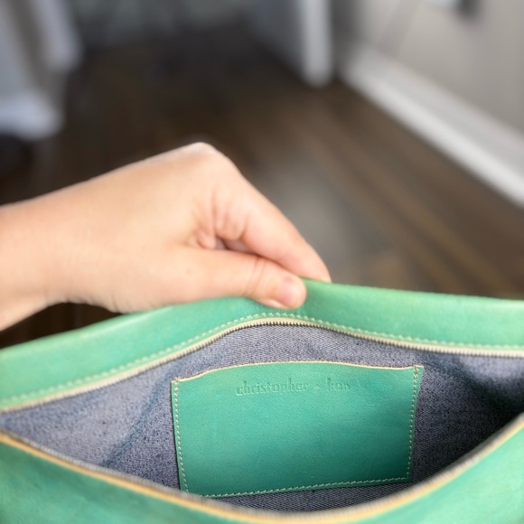 Christopher Kon Mint Green Leather Clutch - Picture 7 of 7